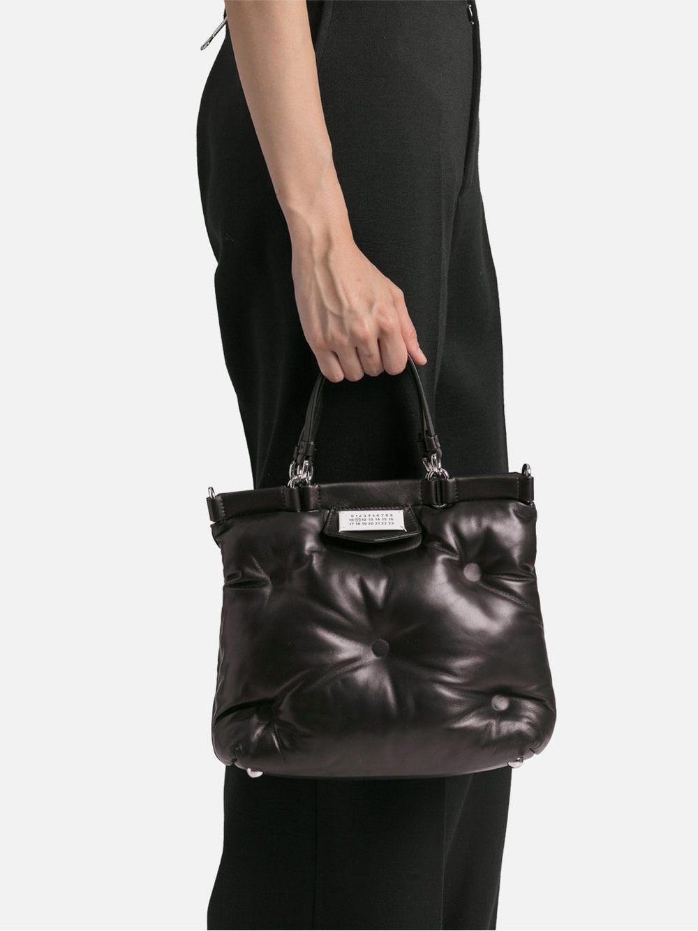 Maison Margiela Black Quilted Leather Top-Handle Bag small